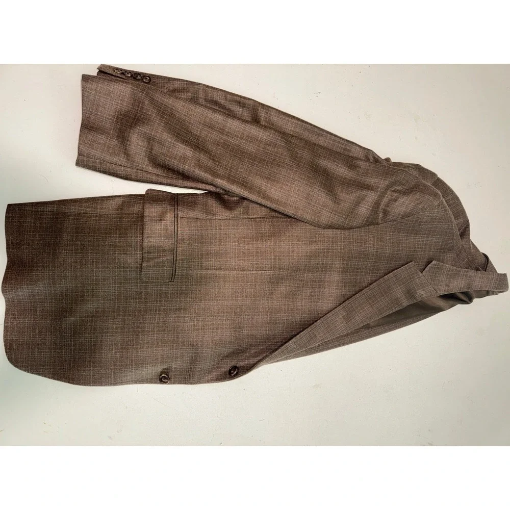 Hart Schaffner Marx Sport Coat Mens 52R Brown Glen Plaid Excellent Blazer USA